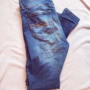 Dark wash skinny jeans